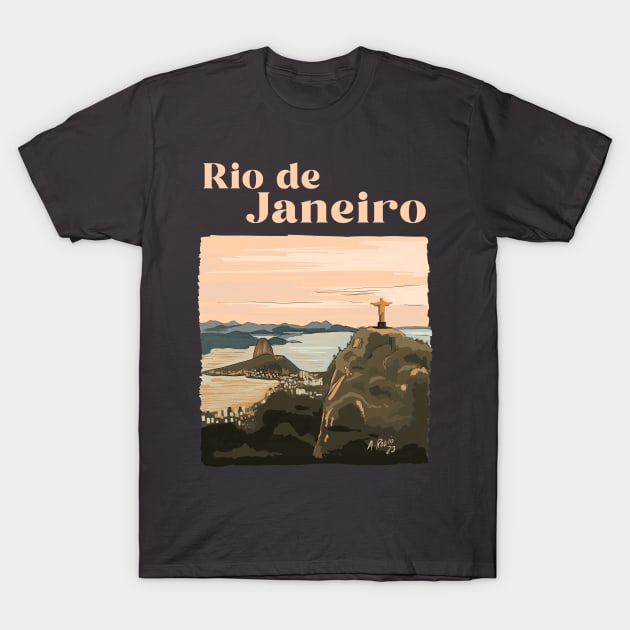 Rio de Janeiro Illustration - Brazil T-Shirt by burrotees